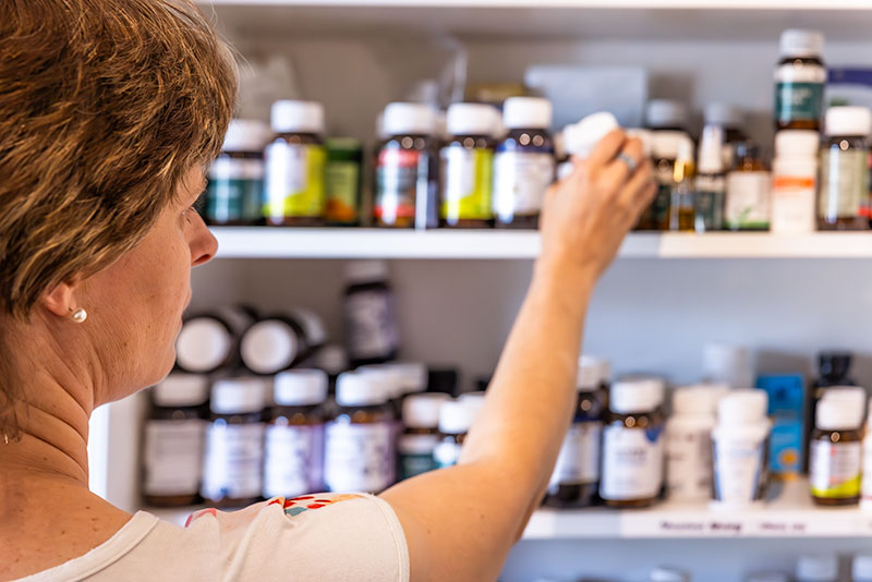Adele preparing a supplement order.